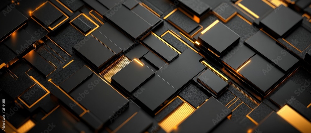 Poster black and gold abstract background with smooth textures and patterns for design projects