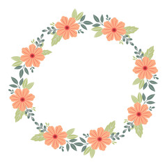 Elegant Orange Floral Wreath with Greenery