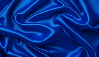 Obraz premium Elegant Flowing Royal Blue Satin Fabric Background