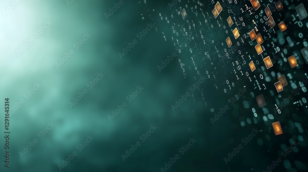 Poster mesmerizing digital matrix code cascading and flowing across a dark moody sci fi inspired backdrop t