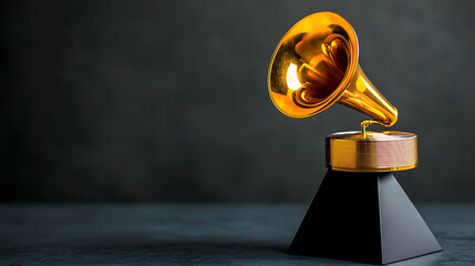 Shining Grammy Award Symbolizing Musical Achievement and Recognition in Artistic Industry