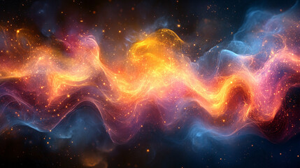 A modern abstract digital art piece with a bright light background and a hologram at the center, symbolizing futuristic innovation, technology, and creativity in digital expression