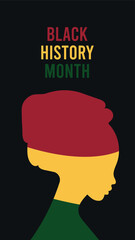 Black History Month. African American History. Poster, card, background.Horizontal banner template design, poster with text.