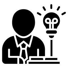 Student Learning Glyph Icon in Learning and Education Vector Design