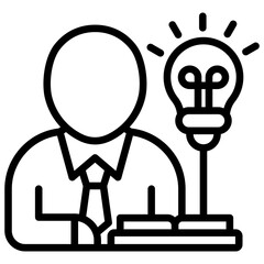 Student Learning Line Icon in Learning and Education Vector Design
