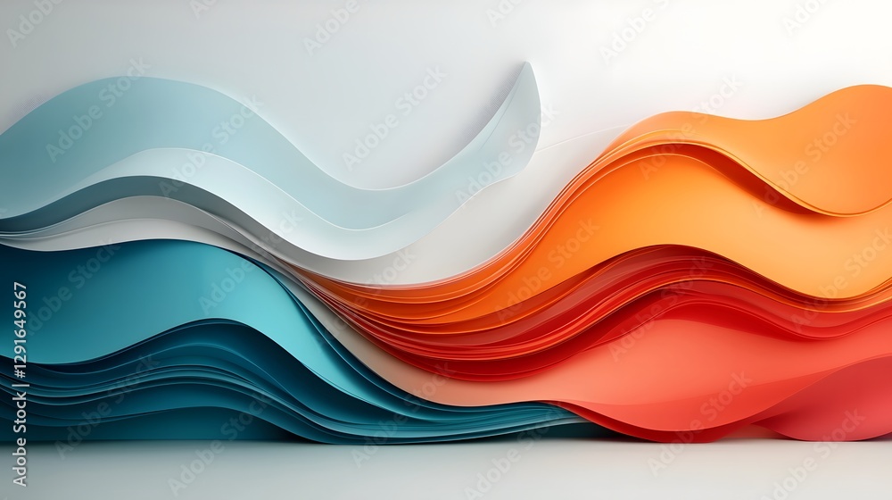 Poster mesmerizing holographic iridescent color waves sleek modern abstract art with neutral center space c