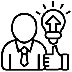 Personal Growth Line Icon in Learning and Education Vector Design