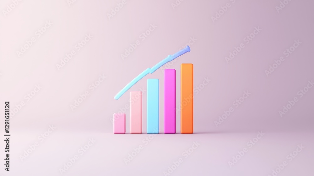 Poster colorful and skewed graph representing statistical misrepresentation in data visualization technique