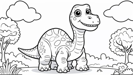 Obraz premium dinosaur Coloring Page for Kids