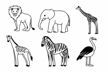 Obraz premium Animals silhouette vector illustration