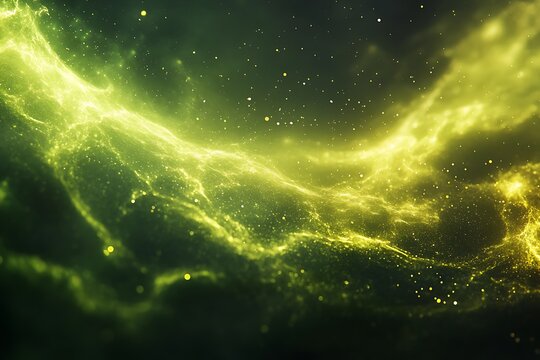 Cosmic Green Yellow Nebula