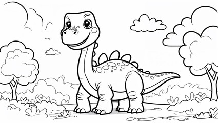 dinosaur Coloring Page for Kids