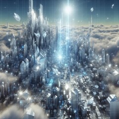 Fototapeta premium Crystalline Web3 Cities