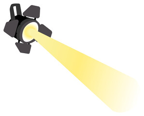 Sticker Stage spotlight with sliding doors emits a bright yellow beam.