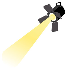 Sticker Stage spotlight with sliding doors emits a bright yellow beam.