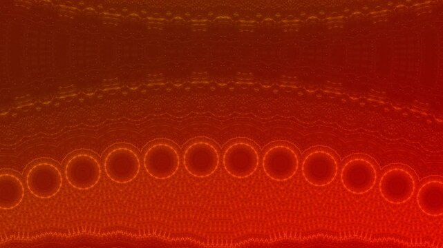 leuchtende Lichtpunkte bewegen sich langsam Richtung Zentrum, digitaler Datentransfer, Algorithmus, Internet, Energie, Datenfluss, Geschwindigkeit, Wandel, Austausch, orange