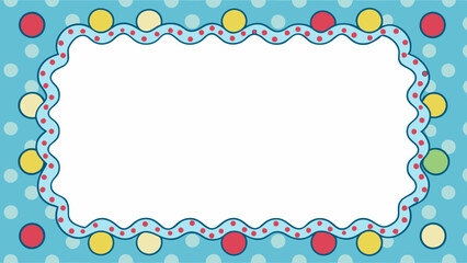 Playful polka dot border frame repeat pattern. Ideal for baby showers, birthday invites, or whimsical stationery designs. Surface pattern design