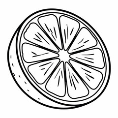 slice of lemon line art icon, isolated vector illustration