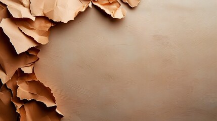 Muted earthy tones with gentle crinkled paper textures create a warm vintage inspired aesthetic  This abstract background features a calming handcrafted feel perfect for minimalist