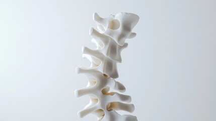 The Delicate Structure of a Human Vertebra Showcasing Intricate Anatomy and Bone Composition in Neutral Background