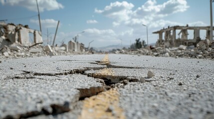 The Devastating Impact of War on Civilian Population Captured in a Ruined Landscape with Destruction and Desolation