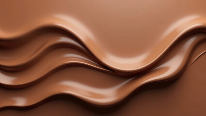 Creamy Cascade: Fluid Melt on Milk Chocolate Bar Background