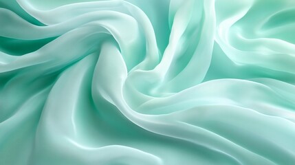 Obraz premium Abstract background of teal fabric with soft folds and waves.