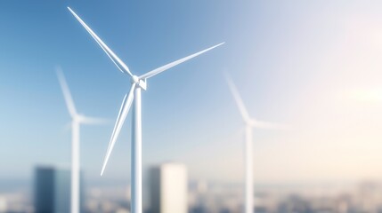 Renewable energy revolution wind turbines generating power in urban landscapes clean energy concept daylight