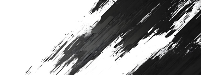 Abstract grunge vector background with brush strokes and splashes in black, white, and gray colors

