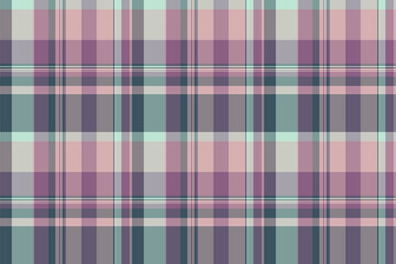 Funky plaid pattern texture, party vector background textile. Difficult check fabric tartan seamless in pastel and grey colors.
