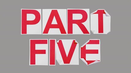 Part Five Stop Motion Paper Letters On Alpha Channel 2 Versions 