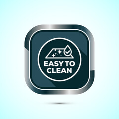 Easy cleaning icon design illustration. Clean surface icon sign symbol, Gray color shadow button design