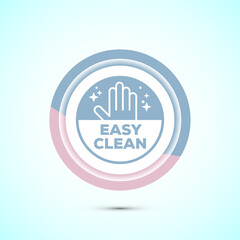 Easy cleaning icon design illustration. Clean surface icon sign symbol, Pastel color button design