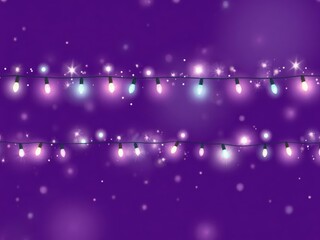 Fototapeta premium Purple Christmas Lights Background