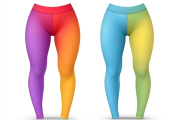 a 2D cartoon illustration of a pair of colorful leggings, casual and fun, white background
