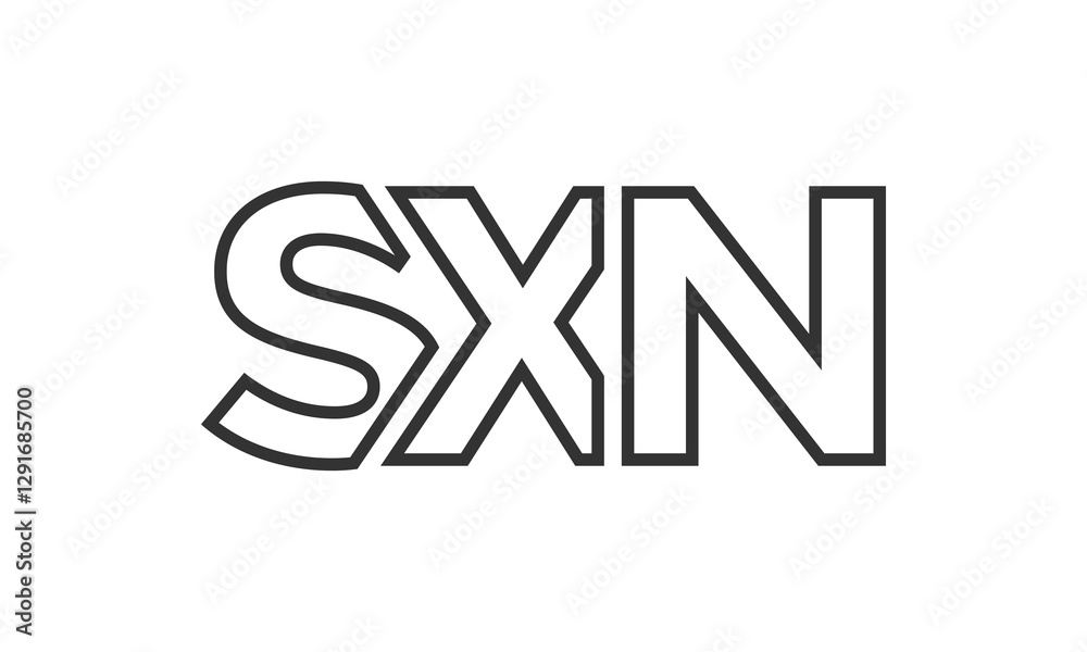 Fototapete sxn logo design template with strong and modern bold text. initial based vector logotype featuring s