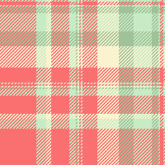 Soft coral, mint, and cream plaid pattern.  Ideal for textile design, fashion, home decor, and website backgrounds.  A gentle, repeating texture evokes warmth and a touch of nostalgia.