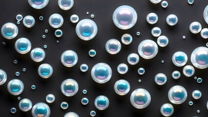 Colorful Bubbles Scattered on a Dark Surface Create a Mesmerizing Visual Display