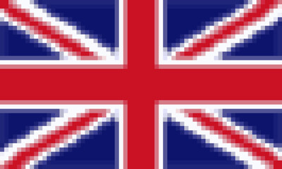 Fototapeta premium Modern pixel art of the United Kingdom flag. Flat vector design.