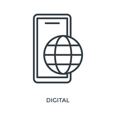 Digital Icon Lineal Style. Vector Illustration For Graphic Design