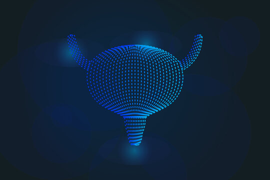 Human bladder Logo silhouette design vector template. simple Urinary tract creative dotted art concept. abstract bladder Logotype icon Vector illustration. EPS 10