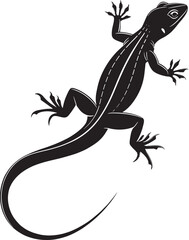 Naklejka premium Vector gecko silhouette and white background