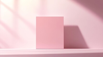 Elegant Pink Gift Wrapped With a Satin Ribbon Placed on a Clean White Surface for a Special Occasion or Celebration