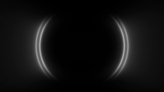 Black and white radio wave signal. Radar and search echo visualization digital background. Glowing neon smooth sci fi frequency lines. 4k 60fps looped graphic.