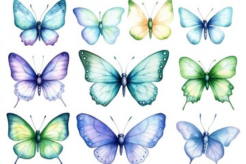 Obraz premium Expressive watercolor butterfly artwork for invitations.