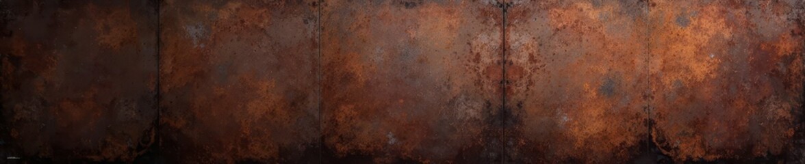 Fototapeta premium Dark brown grunge concrete wall, rusty texture , oxidized, industrial background
