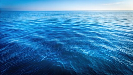 Obraz premium Serene Ocean Panorama A Captivating View of Deep Blue Water Under a Clear Sky