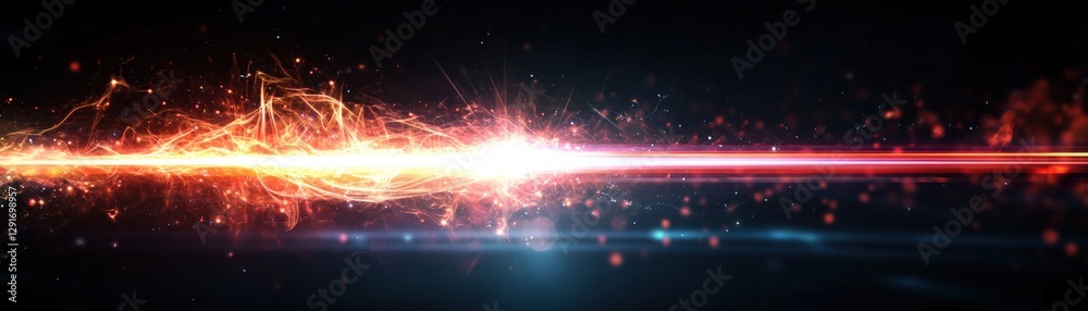Poster bright light streaking across a dark background creating a dynamic and captivating visual display of
