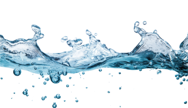 Dynamic Water Splash: Capturing the essence of fluid movement, this image showcases a pristine water splash , isolated on transparent or white background, png. 