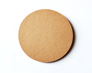 Round brown paper sticker, classic design, isolated on white background, highquality texture, ideal for vintagestyle branding, packaging, and labels